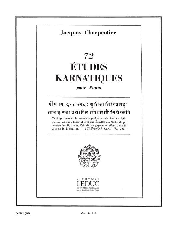 72 etudes karnatiques vol.5&nbsp;&nbsp;(nos.25-30) pour piano&nbsp;&nbsp;