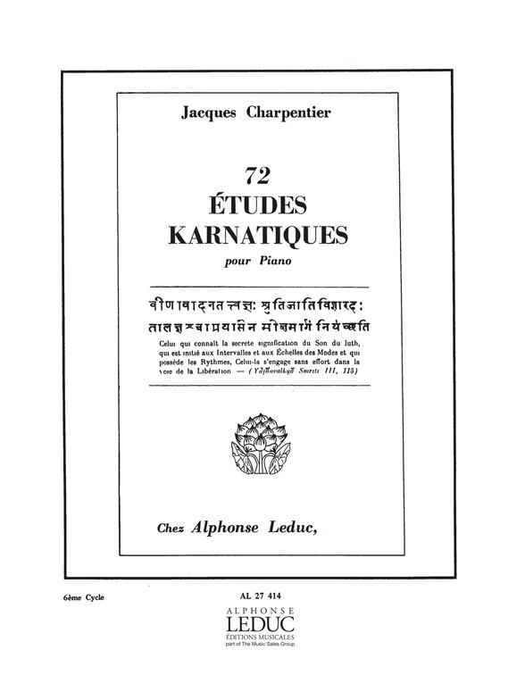 72 etudes karnatiques vol.6&nbsp;&nbsp;(nos.31-36) pour piano&nbsp;&nbsp;