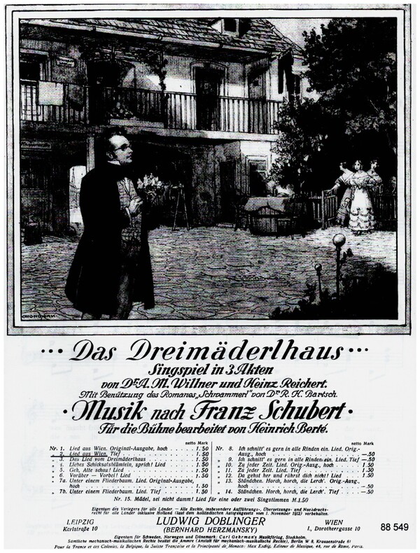 Lied aus Wien aus Das Dreimäderlhaus&nbsp;&nbsp;für tiefe Singstimme und Klavier&nbsp;&nbsp;