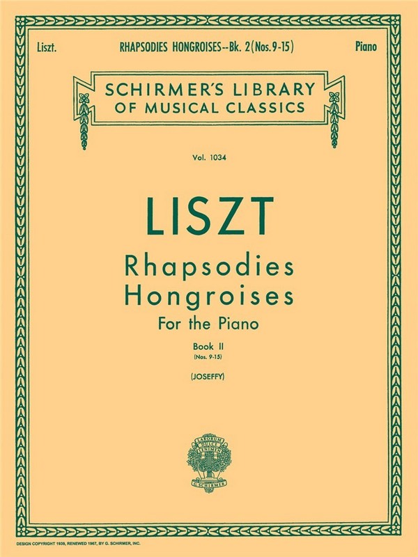 Rhapsodies Hongroises vol.2&nbsp;&nbsp;(Nos.9-15) for piano&nbsp;&nbsp;