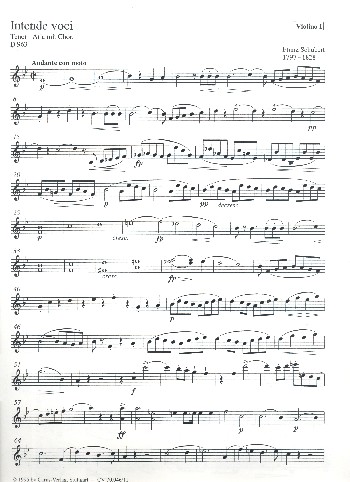 Intende voci D963 Arie für Tenor, gem Chor&nbsp;&nbsp;und Orchester,  Violine 1&nbsp;&nbsp;