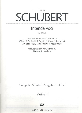 Intende voci D963 Arie für Tenor, gem Chor&nbsp;&nbsp;und Orchester,  Violine 2&nbsp;&nbsp;Bodenforff, Wernder,  ed