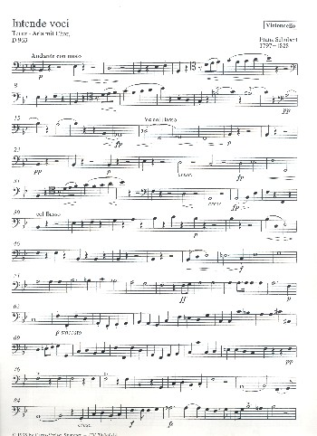 Intende voci D963 Arie für Tenor, gem Chor&nbsp;&nbsp;und Orchester,  Violoncello&nbsp;&nbsp;