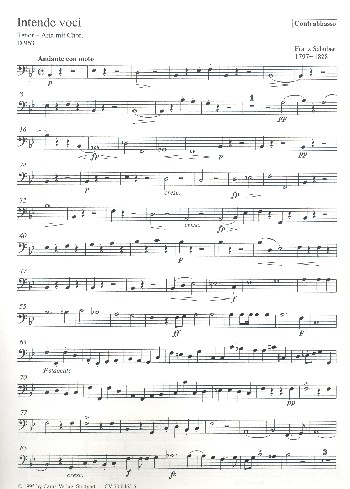 Intende voci D963 Arie für Tenor, gem Chor&nbsp;&nbsp;und Orchester,  Kontrabass&nbsp;&nbsp;