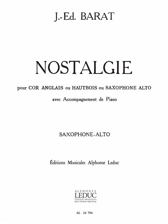 Nostalgie  pour saxophone alto et piano  