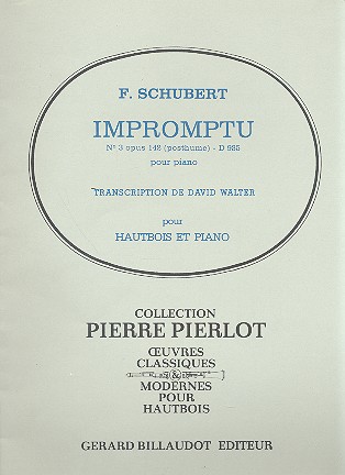 Impromptu no.3 op.142 D935&nbsp;&nbsp;pour piano pour hautbois et piano&nbsp;&nbsp;