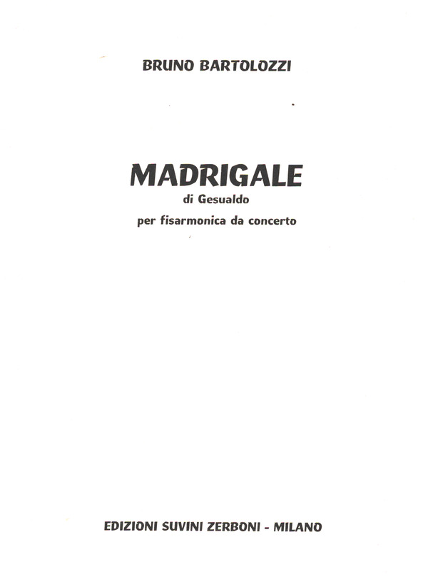 Madrigale di Gesualdo  per fisarmonica da concerto  
