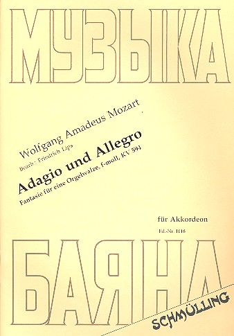 Adagio und Allegro KV594 Fantasie  für eine Orgelwalze f-Moll für Akkordeon  