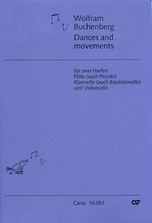 Dances and movements für 2 Harfen, Flöte (Piccolo),  Klarinette (Bassklarinette) und Violoncello  Partitur