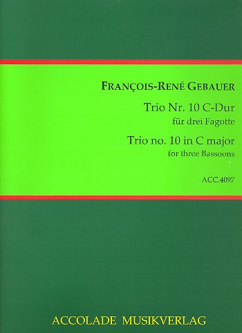 Trio C-Dur Nr.10  für 3 Fagotte  Partitur und Stimmen