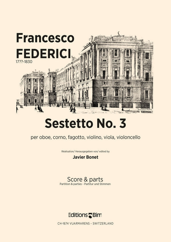 Sestetto no.3 per oboe,&nbsp;&nbsp;corno, fagotto, violino,&nbsp;&nbsp;viola e violoncello, partitura+parti