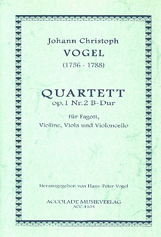 Quartett B-Dur op.1,2 für&nbsp;&nbsp;Fagott und Streichtrio&nbsp;&nbsp;Partitur und Stimmen