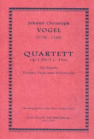 Quartett C-Dur op.1,3 für&nbsp;&nbsp;Fagott und Streichtrio&nbsp;&nbsp;Partitur und Stimmen
