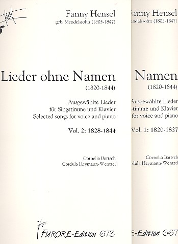 Lieder ohne Namen (1820-1844) Band 1 und Band 2  Ausgewählte Lieder  für Singstimme und Klavier