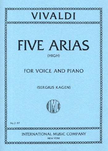 5 arias  for high voice and piano  