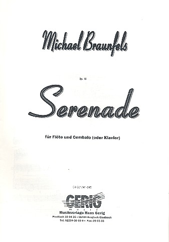 Serenade op.19 für  Flöte und Cembalo (Klavier)  