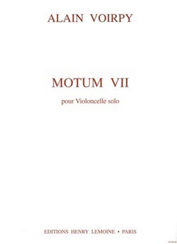 Motum 7 pour violoncelle&nbsp;&nbsp;solo&nbsp;&nbsp;