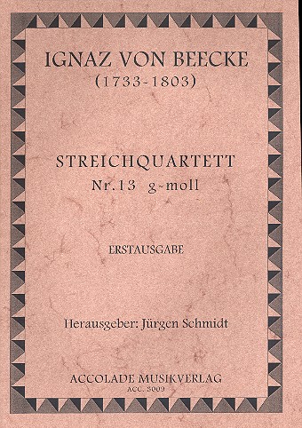 Streichquartett g-Moll Nr.13  Partitur und Stimmen  