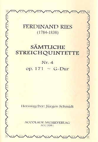 Quintett G-Dur Nr.4 op.171  für 2 Violinen, 2 Violen und Violoncello  Partitur und Stimmen