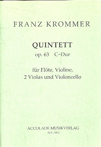 Quintett C-Dur op.63 &nbsp;&nbsp;für Flöte, Violine, 2 Violen und Violoncello&nbsp;&nbsp;Partitur und Stimmen