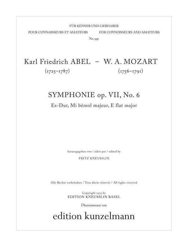 Symphonie Es-Dur op.7,6  für Kammerorchester  Partitur