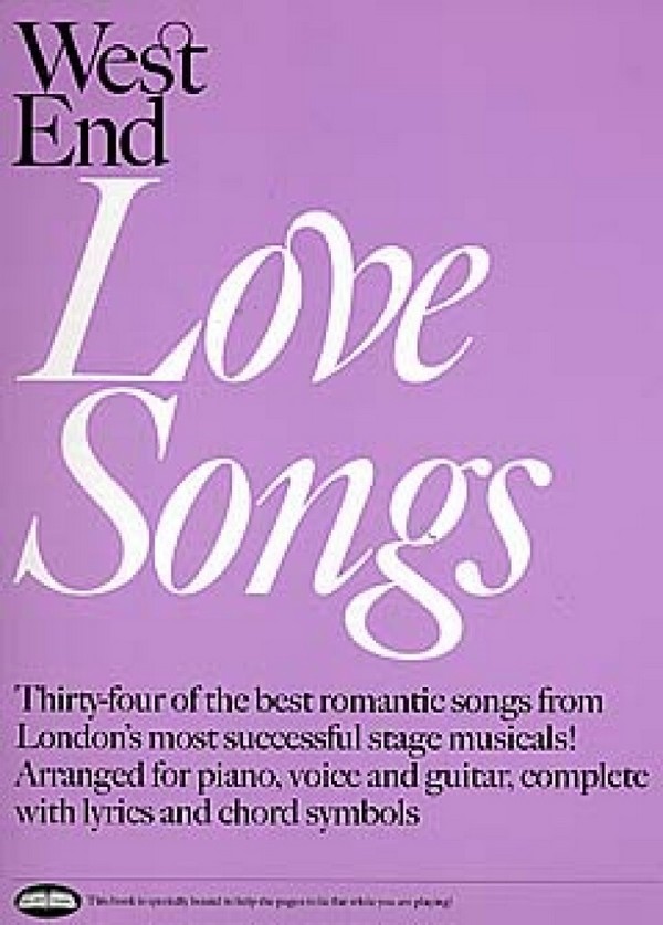 West End Love Songs: songbook&nbsp;&nbsp;piano/vocal/guitar&nbsp;&nbsp;