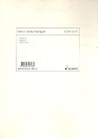Sechs Madrigale  für 2 Violinen und Violoncello (solistisch oder chorisch)  Stimmensatz - solistisch