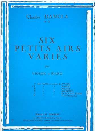 Air varie sur un théme de  Rossini op.89,2 pour violon  et piano