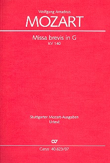 Missa brevis G-Dur KV140&nbsp;&nbsp;für Soli (SATB), Chor, 2 Violinen&nbsp;&nbsp;und Bc,  Studienpartitur