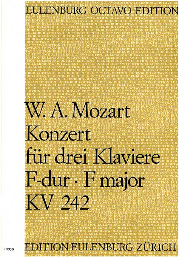 Konzert F-Dur KV242  für 3 Klavier und Orchester  Studienpartitur