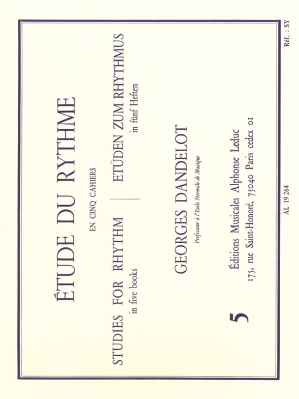 Étude du rythme vol.5&nbsp;&nbsp;Etüden zum Rhythmus&nbsp;&nbsp;Studies for rhythm