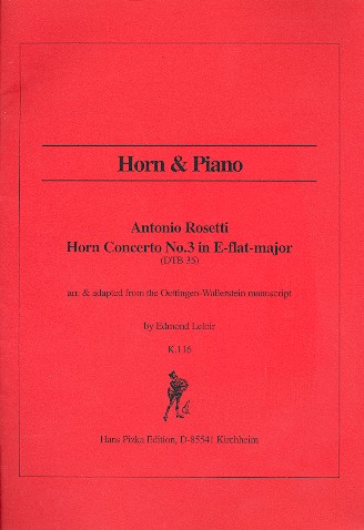 Concerto No.3 in E-flat-major for corno  and piano  Leloir, Edmond, ed