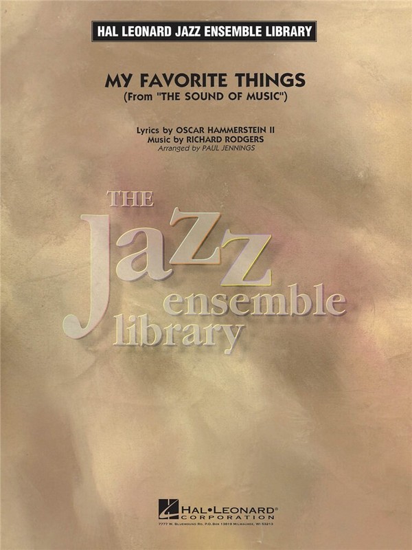 My favorite things from&nbsp;&nbsp;The sound of music:&nbsp;&nbsp;for jazz ensemble