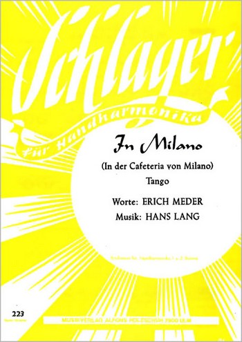 In der Cafeteria von Milano: für Handharmonika  solo oder Duo  Meder, Erich, Text