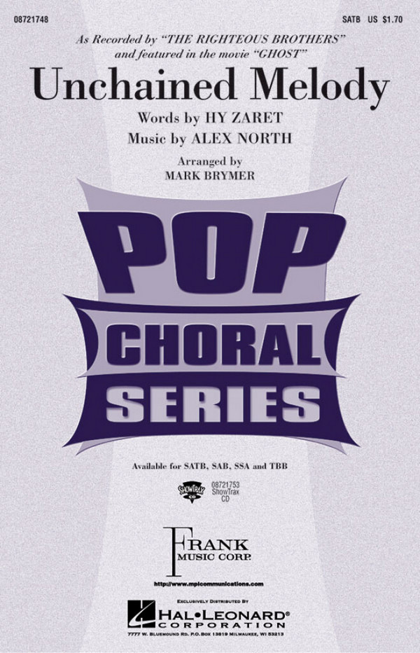 Unchained Melody for  mixed chorus and piano  score