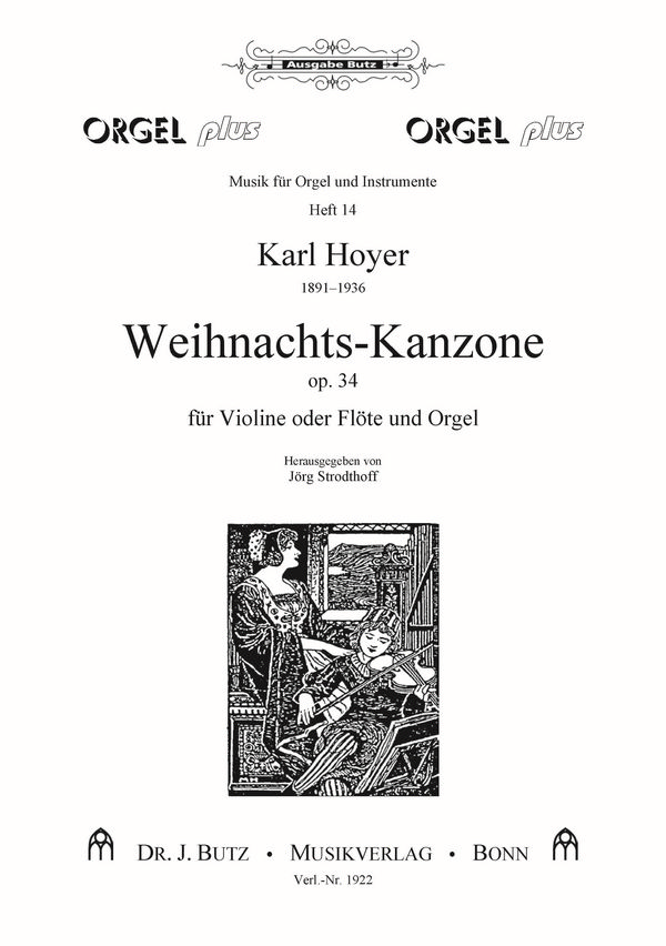 Weihnachts-Kanzone op.34  für Violine (Flöte) und Orgel  