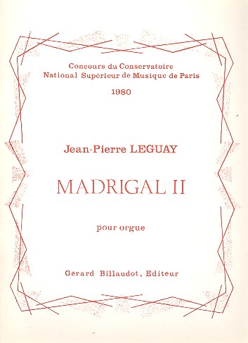 Madrigal 2 pour orgue&nbsp;&nbsp;(1980)&nbsp;&nbsp;