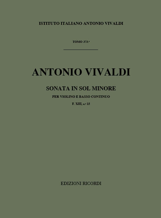 Sonate G-Moll F.XIII,15&nbsp;&nbsp;für Violine und Bc&nbsp;&nbsp;Malipiero, G. F., ed