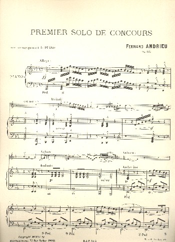 Premier solo de concours op.112&nbsp;&nbsp;pour cornet en sib et piano&nbsp;&nbsp;
