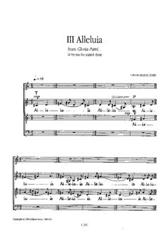 Alleluia from the cycle Gloria patri  for mixed chorus a cappella  score