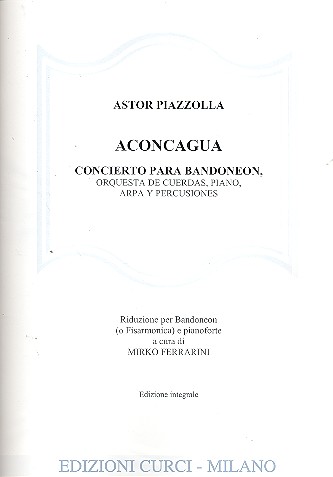 Aconcagua  per bandoneon (fisarmonica) e pianoforte  