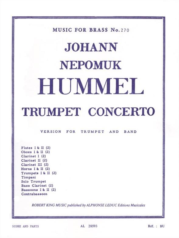Concerto e flat major  for trumpet and band  score