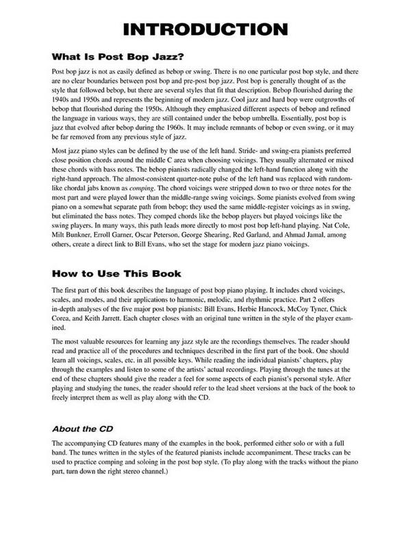 Post-Bop jazz piano (+CD)&nbsp;&nbsp;the complete guide&nbsp;&nbsp;Hal Leonard keyboard style series