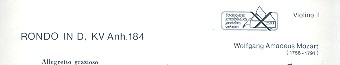 Rondo D-Dur KVAnh.184&nbsp;&nbsp;für Flöte und Orchester&nbsp;&nbsp;Violine 1