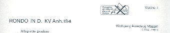 Rondo D-Dur KVAnh.184&nbsp;&nbsp;für Flöte und Orchester&nbsp;&nbsp;Violine 2