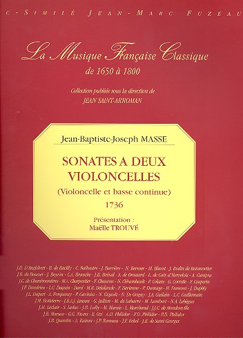 Sonates a 2 violoncelles (violoncelle  et basse continue)  partition en fac-simile