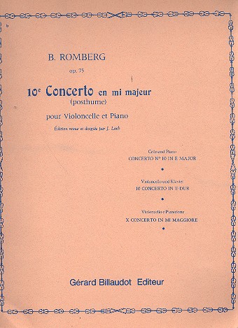 Concerto mi majeur no.10 op.75  pour violoncelle et piano  