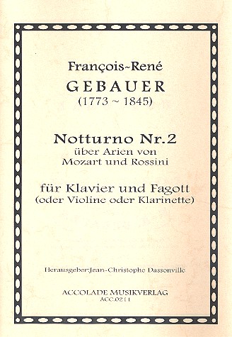 Notturno Nr. 2 über Arien von Mozart und  Rossini für Fagott (Violine / Klarinette)  und Klavier