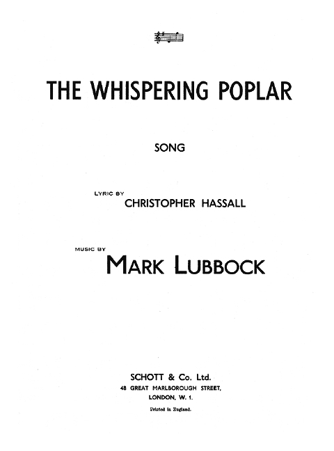 The whispering poplar song&nbsp;&nbsp;for voice and piano&nbsp;&nbsp;