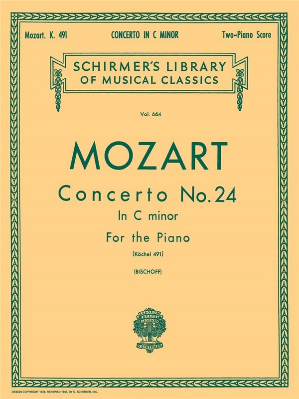 Konzert c-Moll  Nr.24 KV491 für&nbsp;&nbsp;Klavier und Orchester&nbsp;&nbsp;Klavierauszug